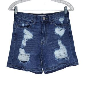 So Women's Vintage Stretch Mom Shorts Size 5 Medium Wash Destressed 27x5